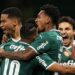 Jogadores do Palmeiras comemoram gol contra o Bragantino - Crédito: Cesar Greco/Palmeiras