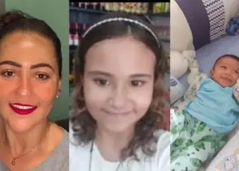 Família assassinada no Rio: Andréa Cabral Pinheiro, de 37 anos; Maria Eduarda Fernandes Affonso da Silva, de 12; e Matheus Alexander Cabral Pinheiro da Silva, de 11 meses — Foto: Montagem/g1