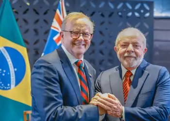 Hiroshima, Japão, 19.05.2023 - Presidente Luiz Inácio Lula da Silva se encontra com o primeiro-ministro da Austrália, Anthony Albanese. É a primeira reunião bilateral que faz ao participar, como convidado, da Cúpula do G7. Foto: Ricardo Stuckert/PR