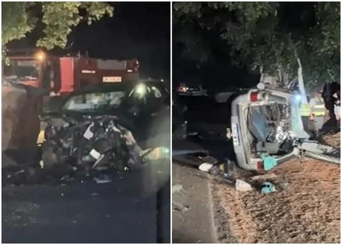 Acidente entre carros deixou feridos em rodovia de Fernandópolis (SP) — Foto: TVC Interior/Divulgação