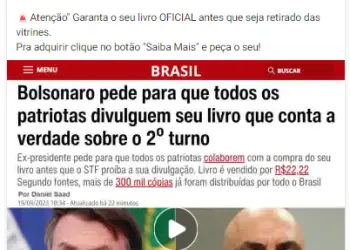 falso audio atribuido a jair bolsonaro usado em texto com layout do g1 em anuncio na meta