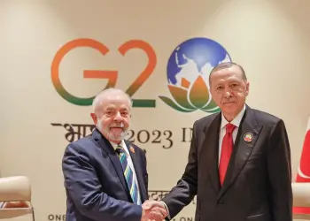 Nova Delhi, Índia, 09.09.2023 - Presidente da República, Luiz Inácio Lula da Silva, na abertura da cúpula do G-20, se reúne com o Presidente da República da Turquia, Recep Tayyip Erdoğan. Foto: Ricardo Stuckert/PR