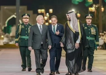 Lula com Mohammed bin Salman, príncipe da Arábia Saudita