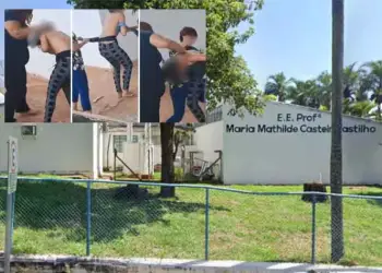 No dia 26 de março uma jovem foi covardemente atacada e deixada semi-nua nesta escola (destaque)