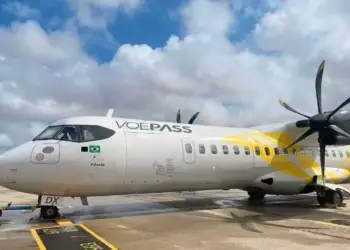 Aeronave modelo ATR-72 da Voepass Linhas Aéreas