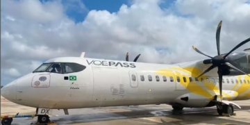 Aeronave modelo ATR-72 da Voepass Linhas Aéreas