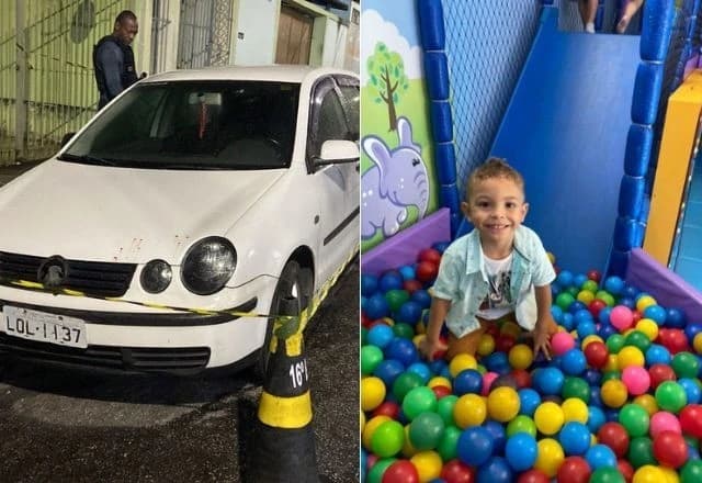 Menino foi atingido dentro do carro do pai | Reprodução