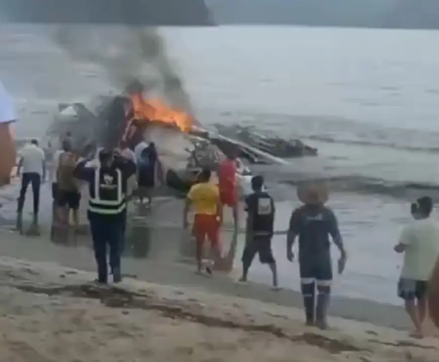 jatinho explode em Ubatuba