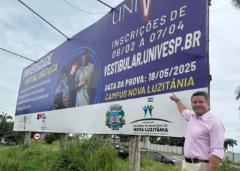 Miguel Patinho, prefeito de Nova Luzitânia, celebra a conquista de polo da  Univesp