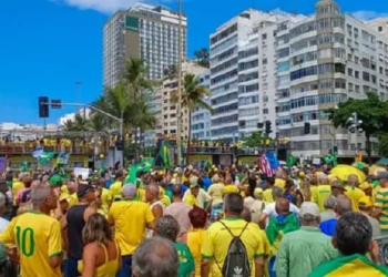 Bolsonaristas se reúnem no Rio de Janeiro e defendem anistia para o ex-presidente e condenados do 8/1. Foto: Gilberto Costa/Agência Brasil