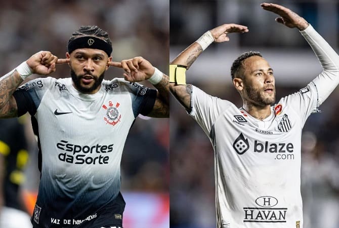 Reprodução/ Instagram: @corinthians e @santosfc